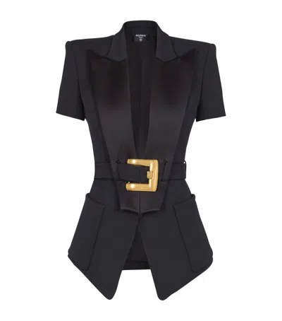 Balmain Women Grain De Poudre Blazer In Black