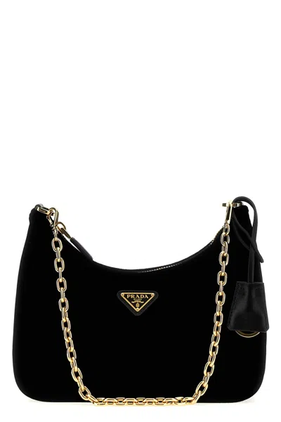 Prada ' Re-edition' Mini Handbag In Black