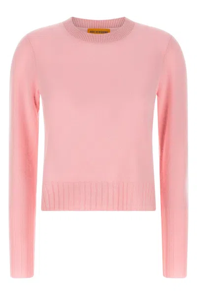 Guest In Residence Shrunken Crew Sweater In Pink