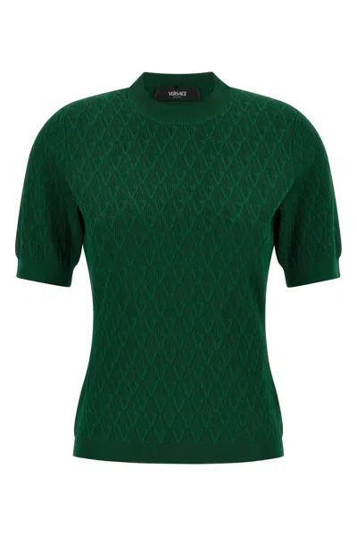 Versace V-pattern T-shirt In Green