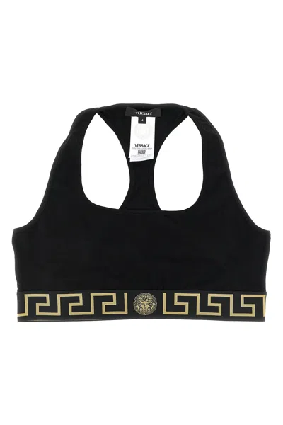 Versace Bra 'greca' In Black
