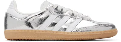 Adidas Originals Metallic Silver Samba Sneakers In Multi