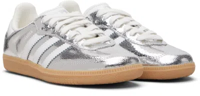 Adidas Originals Metallic Silver Samba Sneakers In Multi