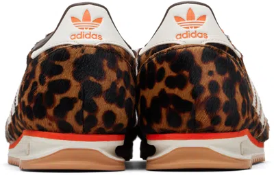 Adidas Originals Womens Adidas Sl 72 Leopard-print Suede And Mesh Low-top Trainers In Black