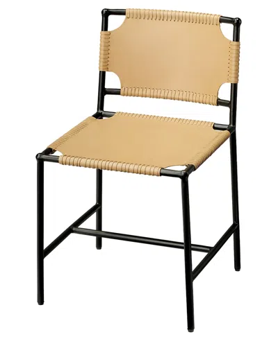 Jamie Young Asher Leather Dining Chair In Nude