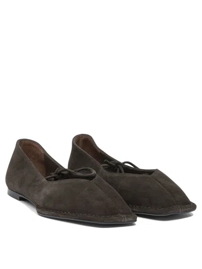 Alohas Sway Suede Coffee Brown Leather Ballet Flats In Brown