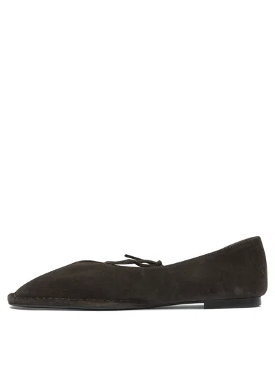 Alohas Sway Suede Coffee Brown Leather Ballet Flats In Brown