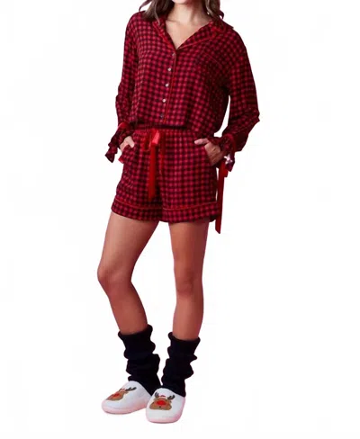 Act Pretty Gingham Pajama Set In Red In Red