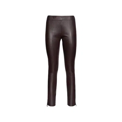 Ferragamo Women's Nappa Leather Thighs Pants In Brown In Brown
