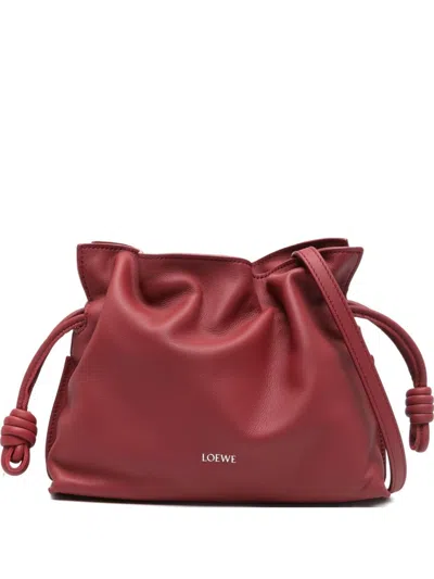 Loewe Flamenco Mini Leather Clutch In Red