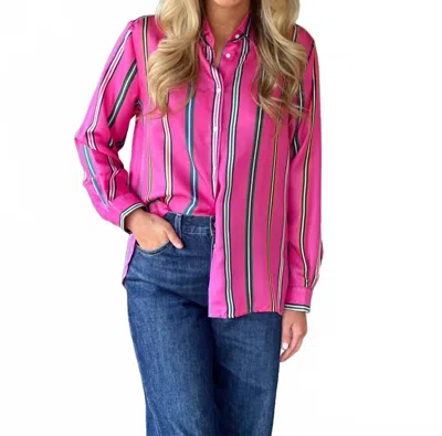 Vilagallo Rosa Seda Print Blouse In Raya In Pink