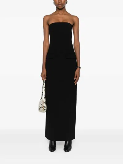 Totême Strapless Pocket Dress In Black In Black