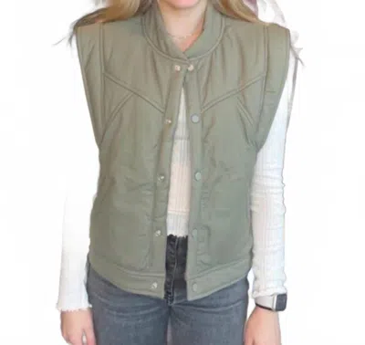 Able Larken Vest Jacket In Olive In Green