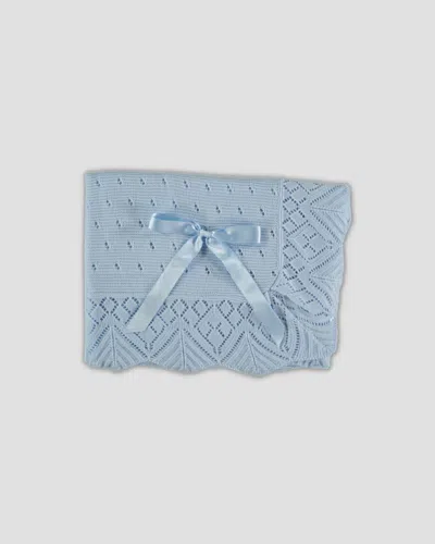 Juliana Baby Dotted Detailed Blanket In Light Blue In Black