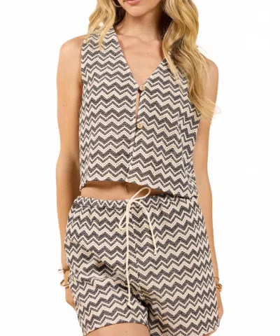 Sadie & Sage Good Shepherd Sleeveless Top In Navy Ivory In Multi