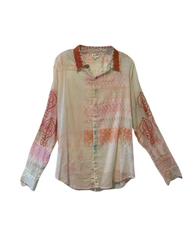 The Nu Vintage Women's Embroidery Collar Blouse In Beige In Neutral