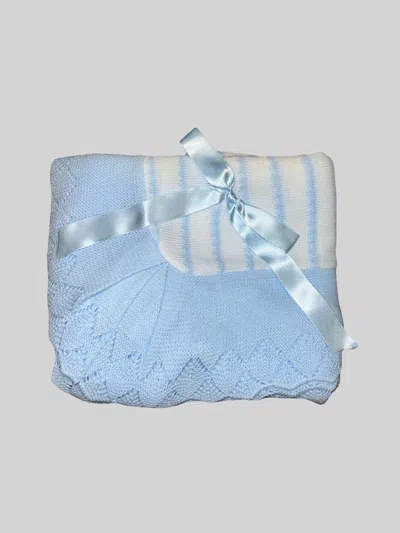 Juliana Baby Striped Blanket In Light Blue With White In Blue