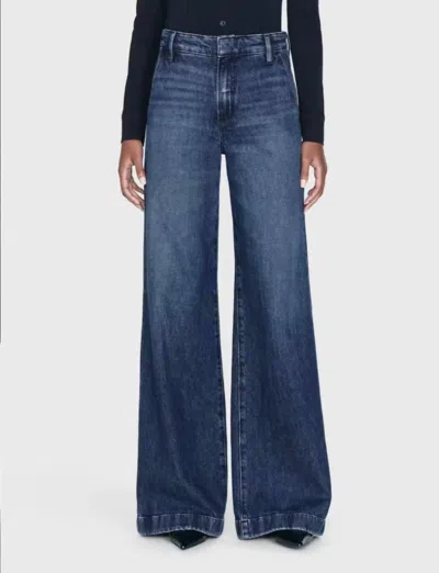 Frame Tailored Denim Wide Leg Trouser In Monday In Blue