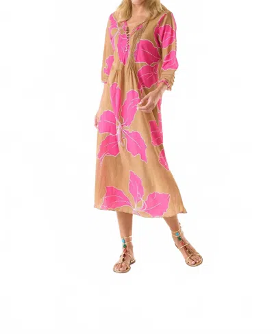Oneseason Cadaques Long Poppy Dress In Pink In Pink