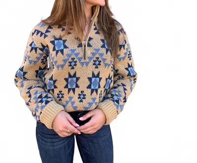 Tasha Polizzi Appalachia Knit Zip Pullover In Beige In Neutral