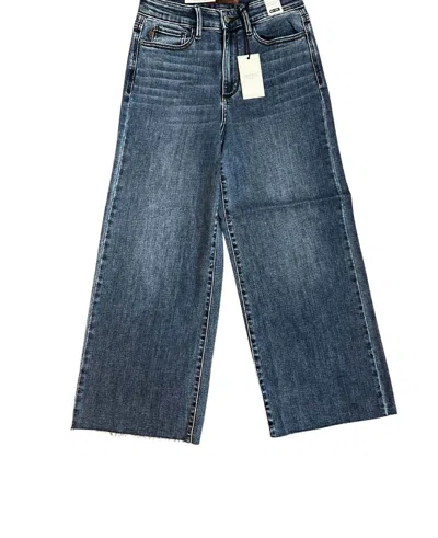 Judy Blue Women's High Rise Crop Raw Hem Jeans In Blue In Multi