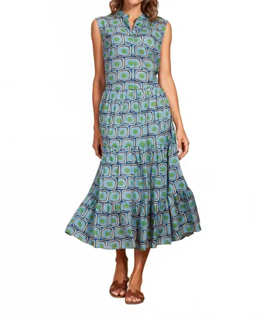 0039 Italy Mila Sleeveless Maxi Dress In Blue/green In Multi