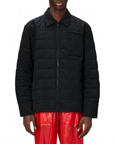Rains Unisex Giron Liner Overshirt In Black In Black