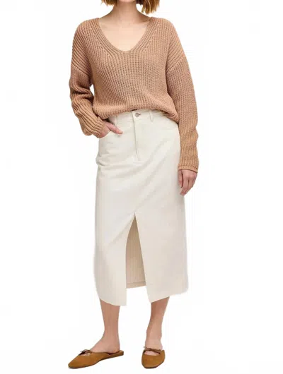 Gentle Fawn Spencer V-neck Knit Sweater In Tan In Brown