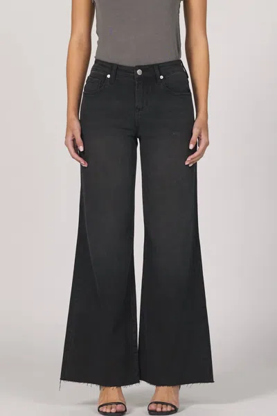 Dear John Denim Micah Wide Leg Jeans In Jet Set In Black