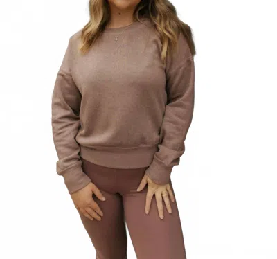 Mono B Burnout Crewneck Sweatshirt In Rose Taupe In Brown