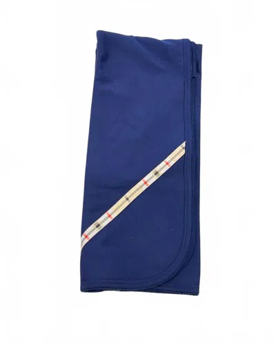 Sippy's Babes Baby Blanket With 80 Beige Trim In Navy Blue In Brown