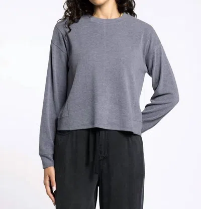 Thread & Supply Dream Knit Jane Top In Obsidian Gray In Black