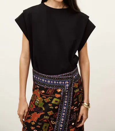 Ba&sh Pio Short Sleeve Tee In Black In Black