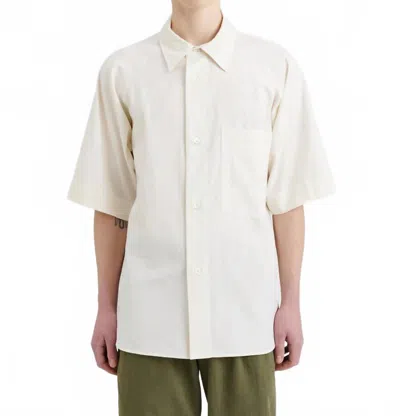 Margaret Howell Short Sleeve Raglan Shirt In Off White In White