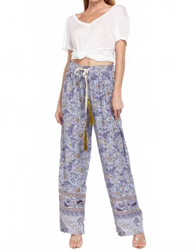 Aratta Under The Moon Pajama Pants In Lilac Floral Border In Multi