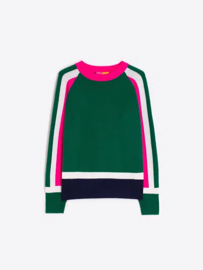 Vilagallo Women's Crewneck Sweater In Multi In Green