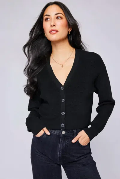 Gentle Fawn Orville Button Down Cardigan In Black In Black