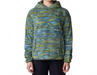 Mountain Hardwear Microchill Hoodie In Nitric Blue Stria Print In Green