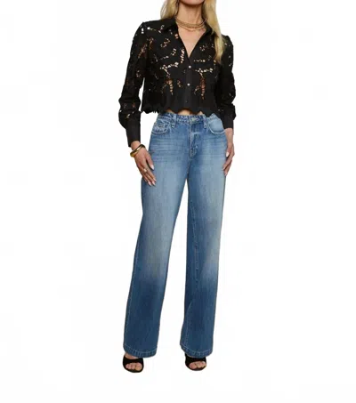 L'agence Seychelle Cropped Button Down In Black In Black