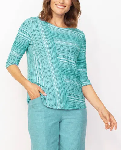 Habitat Beach Waves Boatneck Tee In Lagoon In Blue