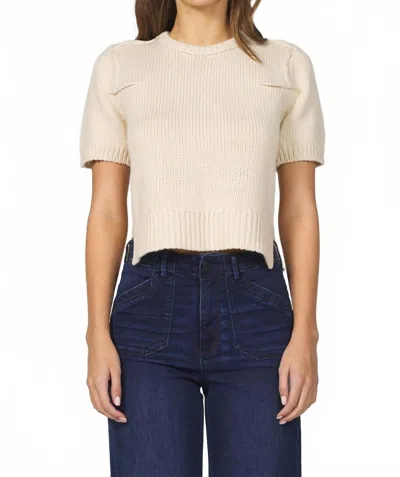Dear John Denim Sabine Short Sleeve Sweater In Natural In Neutral