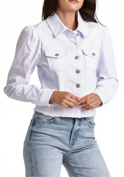 Dear John Denim Roselyn Denim Long Sleeve Jacket In White In White