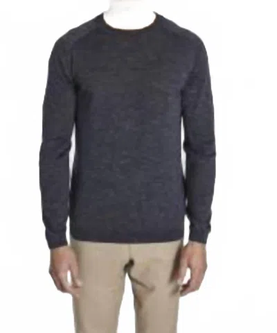 Jack Victor Long Sleeve Crew Neck Tee In Navy Suede In Blue