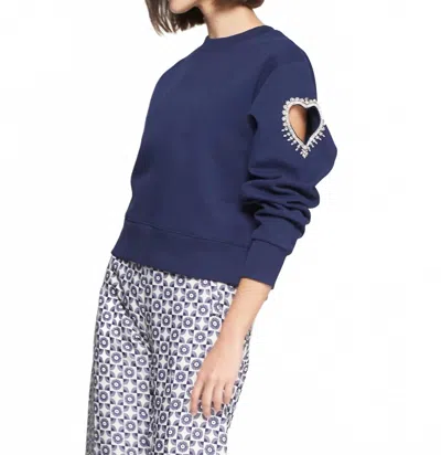 Vilagallo With Heart Sleeve Top - Plus In Navy In Multi