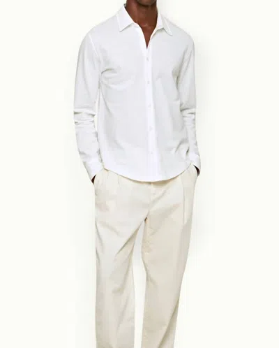 Orlebar Brown Giles Pique Shirt In White In White