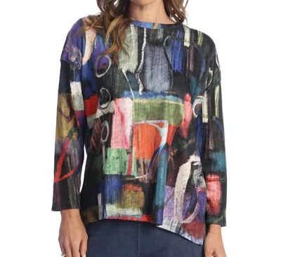 Jess & Jane Barcelona Light Knit Step Hem Top In Multi In Multi