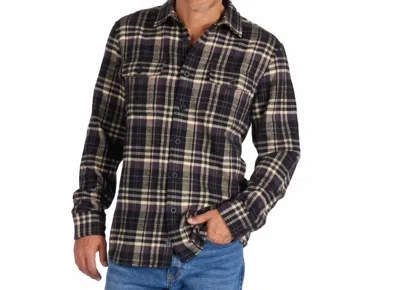 Grayers Herringbone Heritage Flannel Shirt In Black Cream In Animal Print