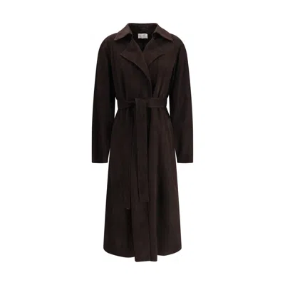 The Row Brown Lamb Leather Coat