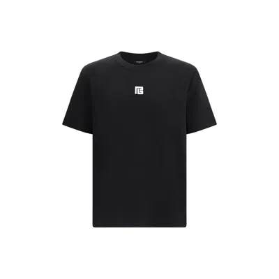 Balmain Logo Embroidered Crewneck T-shirt In Black