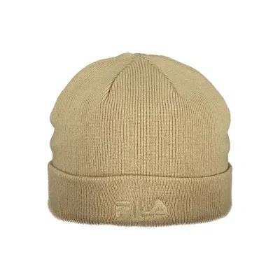 Fila Beige Acrylic Men's Cap In Brown